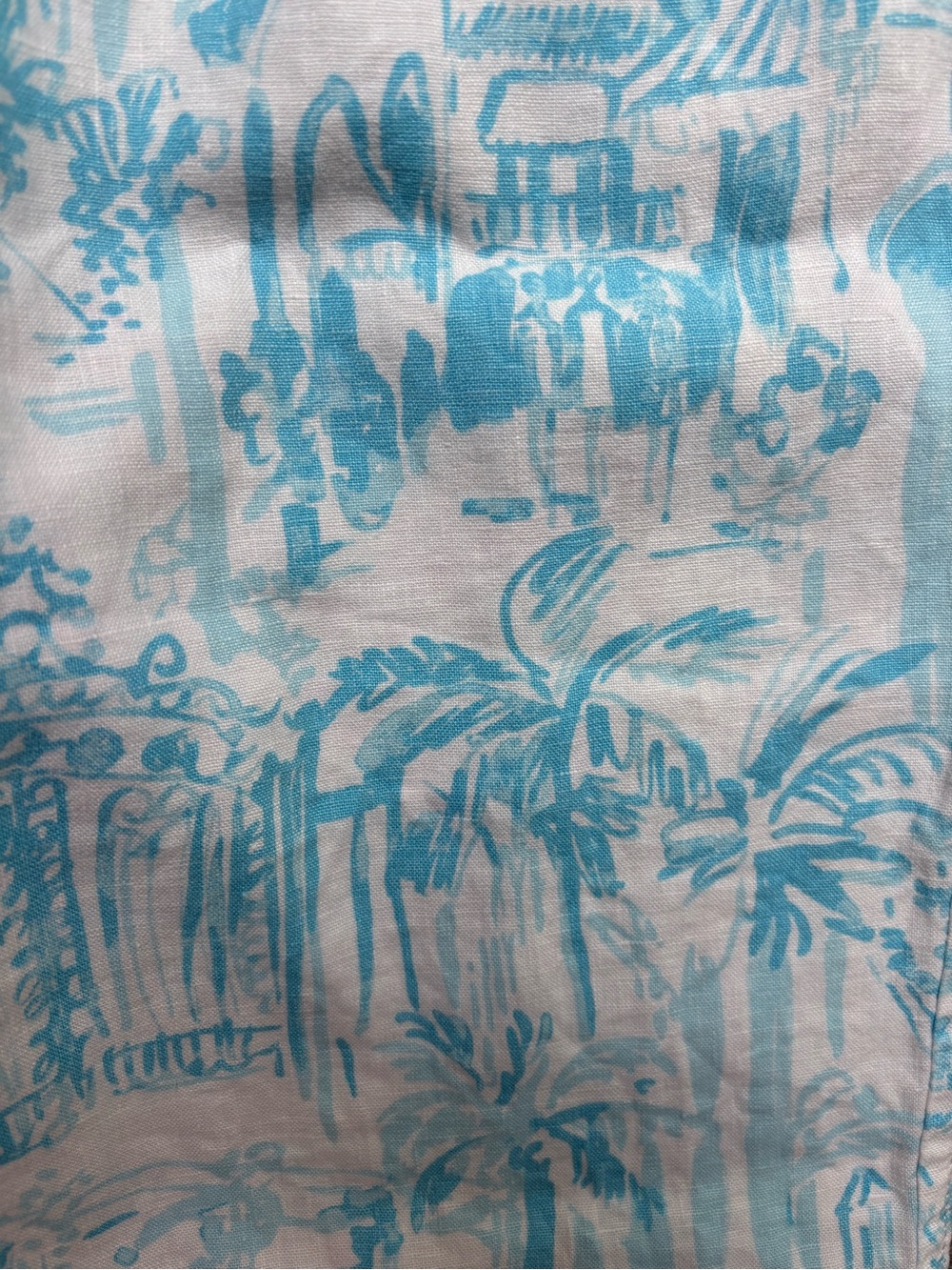 Lilly Pulitzer Light Blue & White Wide Leg Drawstring Beach Pants - Picture 2 of 5